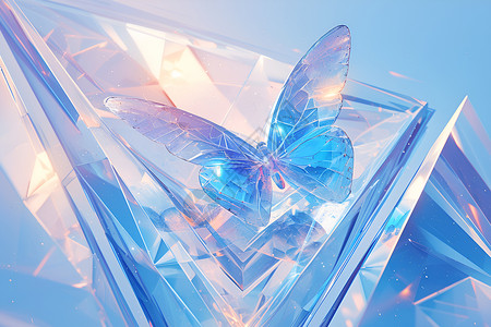 水晶蝴蝶光影之美背景图片