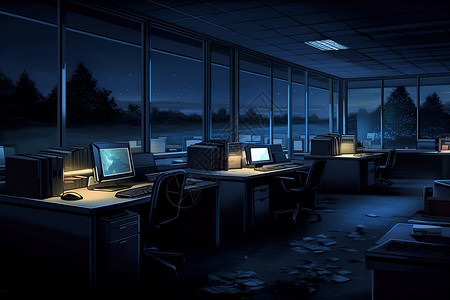 黑夜中的电脑背景图片
