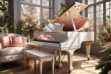 一台美丽的钢琴背景图片