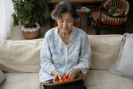 沙发上的女人高清图片