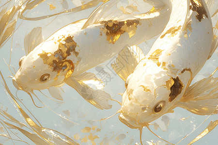 金色的锦鲤背景图片