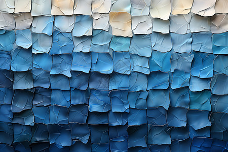 艺术瓷砖蓝色墙壁插画