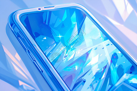蓝色水晶手机壁纸背景图片