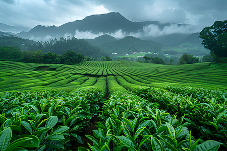 茶园的风景背景图片