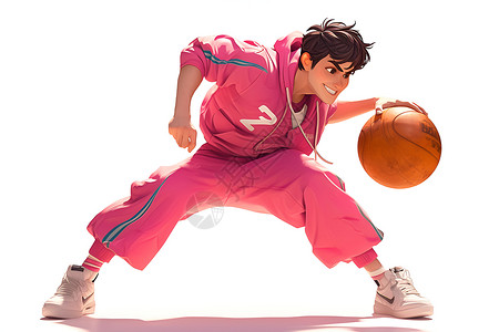 篮球球衣粉衣球衣的男子插画