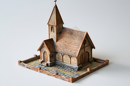 教堂模型背景图片