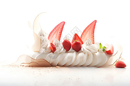 草莓水果蛋糕蛋糕上有草莓插画