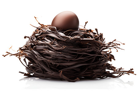 美味的巧克力鸟巢背景图片
