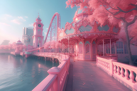 粉色乐园背景图片