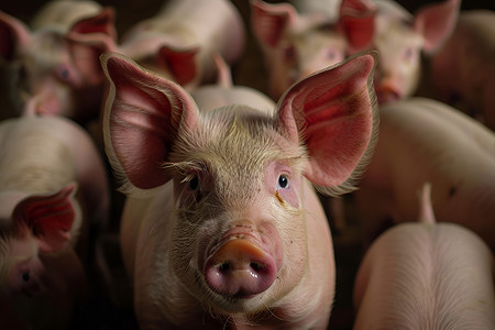 胖乎乎的猪养殖粉嫩猪高清图片