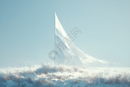 雪地中的雕塑背景图片