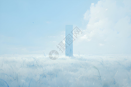 青草中的塔楼背景图片