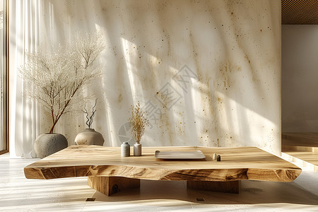 窗边茶几窗边木质桌子背景