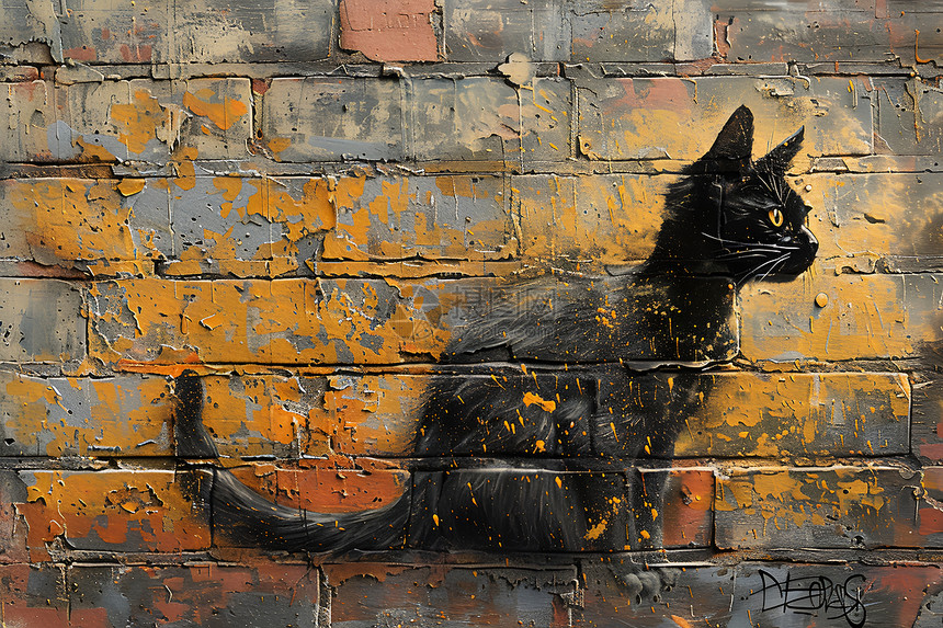 艺术涂鸦的猫图片