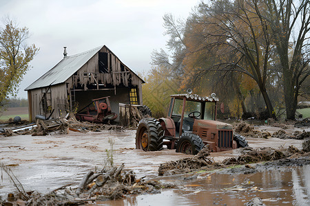洪水造成的严重损失高清图片