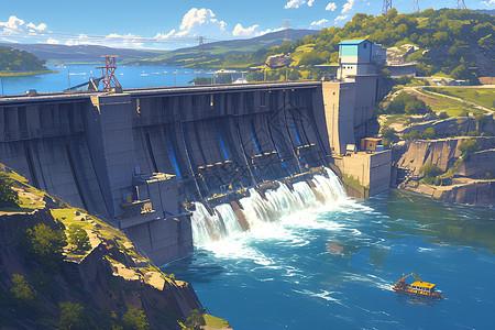 大坝的现代科技背景图片