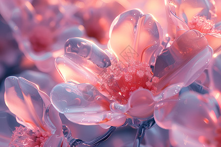 粉色的玻璃花卉背景图片