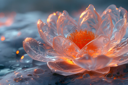 闪耀的冰晶花朵背景图片