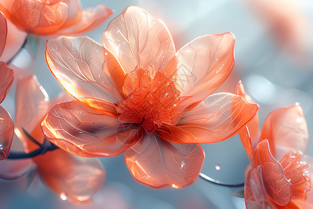水滴闪烁的花卉之美背景图片