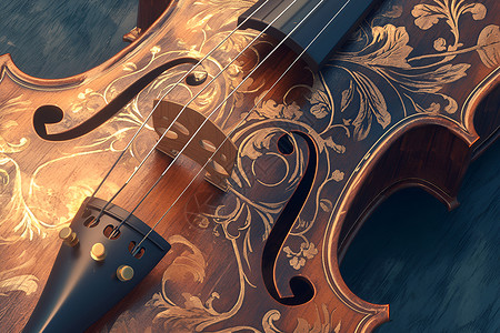 手绘艺术小提琴背景图片