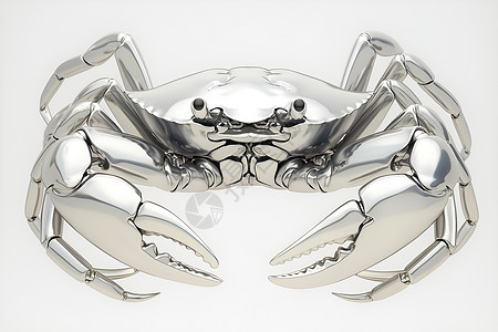 银色金属螃蟹背景图片