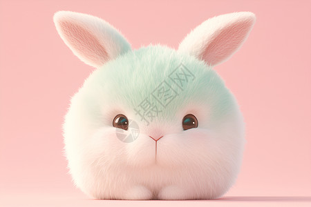 可爱的棉花糖兔背景图片