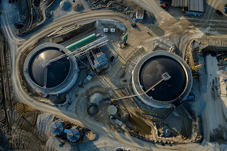工厂施工俯瞰厂区高清图片