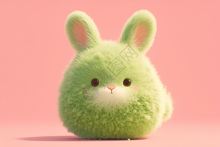 圆滚滚的小绿兔背景图片