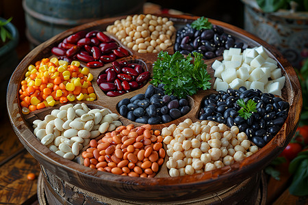 种类繁多的豆子背景图片