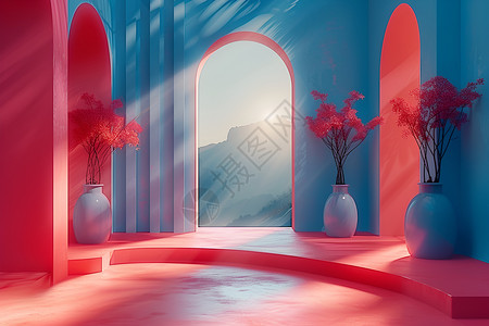 绚丽色彩的房间背景图片