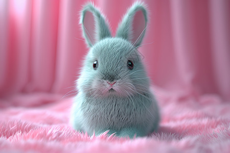 绒球兔子插画