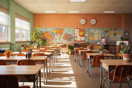 现代教室背景图片