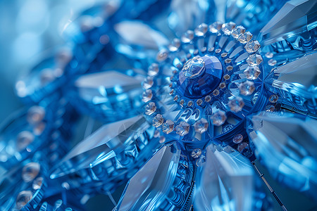 蓝色宝石花朵背景图片