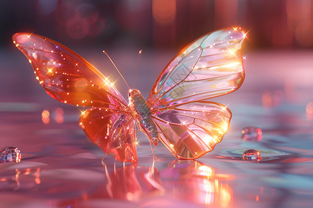 抽象玻璃蝴蝶背景