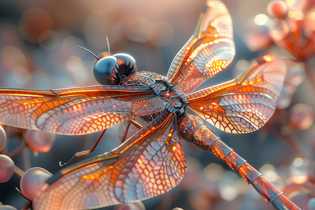 翅膀素材透明美丽的蜻蜓背景