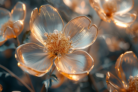 梦幻水晶花朵背景图片