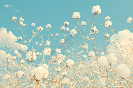 美丽的棉花植物背景图片
