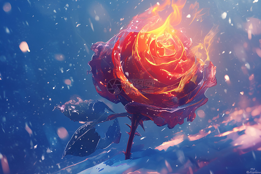 魅力四溢的冰玫瑰图片