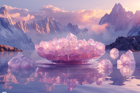 水晶工艺湖中冰碗设计图片