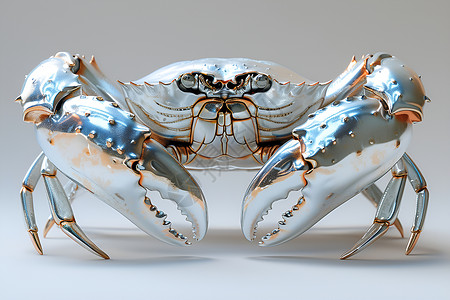螃蟹元素银色闪亮的螃蟹设计图片