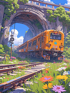 一列火车背景图片