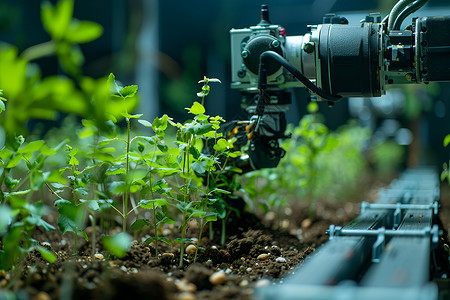 机械农业农业种植机器人背景