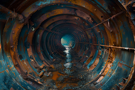 金属隧道大型金属管道背景