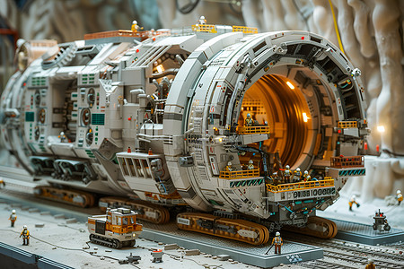 隧道掘进机模型背景图片