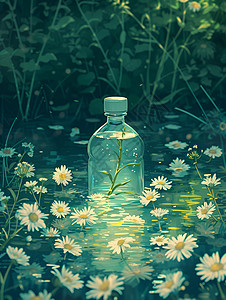 幻境中的水瓶背景图片