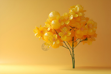 水晶工艺品黄色的桂花插画