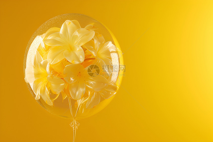 气球中的花朵图片
