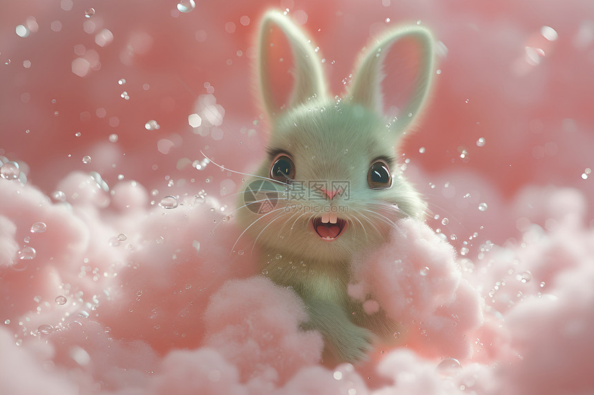 棉花糖小兔图片
