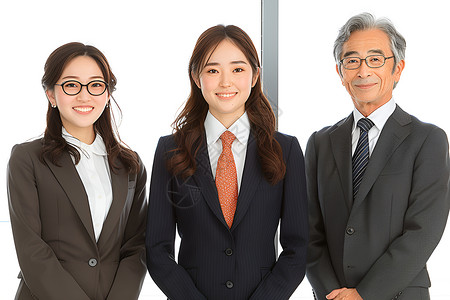 三位亚洲商业人士背景图片