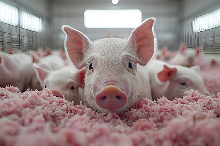 养殖环境可爱的小猪背景